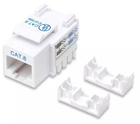 Cat6 Keystone Jack UTP, White, Punch-down