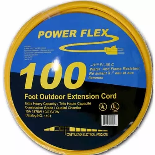 CEP 1105 10/3 X 50 Foot SJTW Yellow Extension Cord
