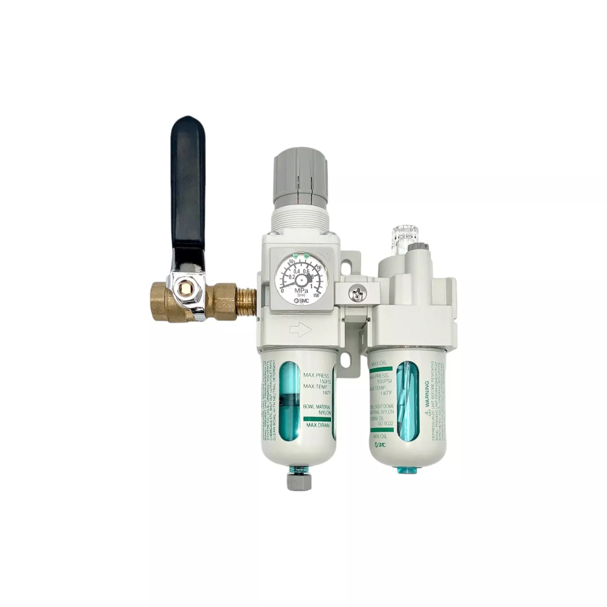 CG-9 Filter Regulator/Lubricator Combination Unit with Ball Valve