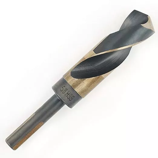 COMOWARE 5/8" Reduced Shank Drill Bit, HSS M2, Black & Gold Drill Bit with 3-Flat 1/2" Shank, 135° Split Point, Metal Drills Bits for Steel/Aluminum/Iron/Plastic/Wood, for Electricians & DIY