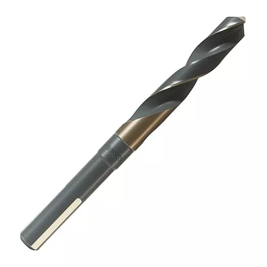 COMOWARE 9/16" Reduced Shank Drill Bit, HSS M2, Black & Gold Drill Bit with 3-Flat 1/2" Shank, 135° Split Point, Metal Drills Bits for Steel/Aluminum/Iron/Plastic/Wood, for Electricians & DIY