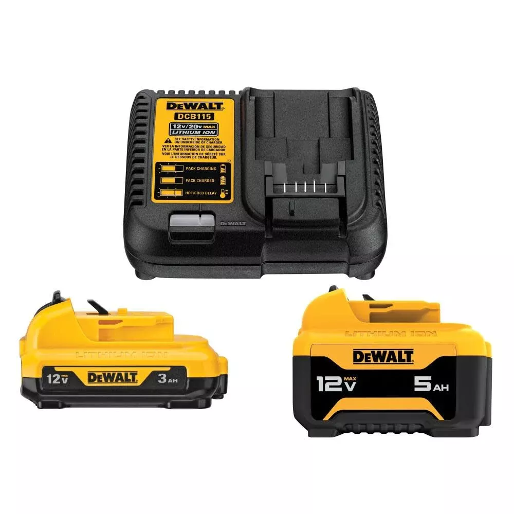 DeWalt 12V Starter Kit 3Ah & 5Ah Battery with Charger DCB135C