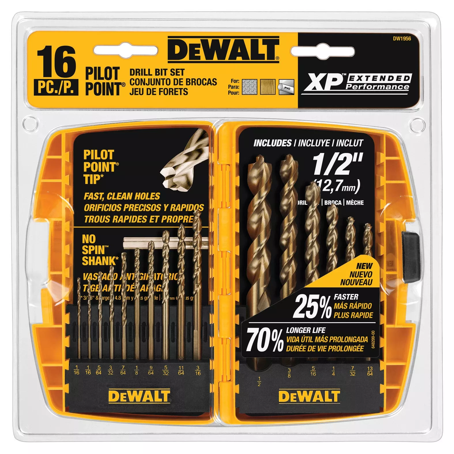 DeWalt 16 piece Pilot Point Drill Bit Set DW1956