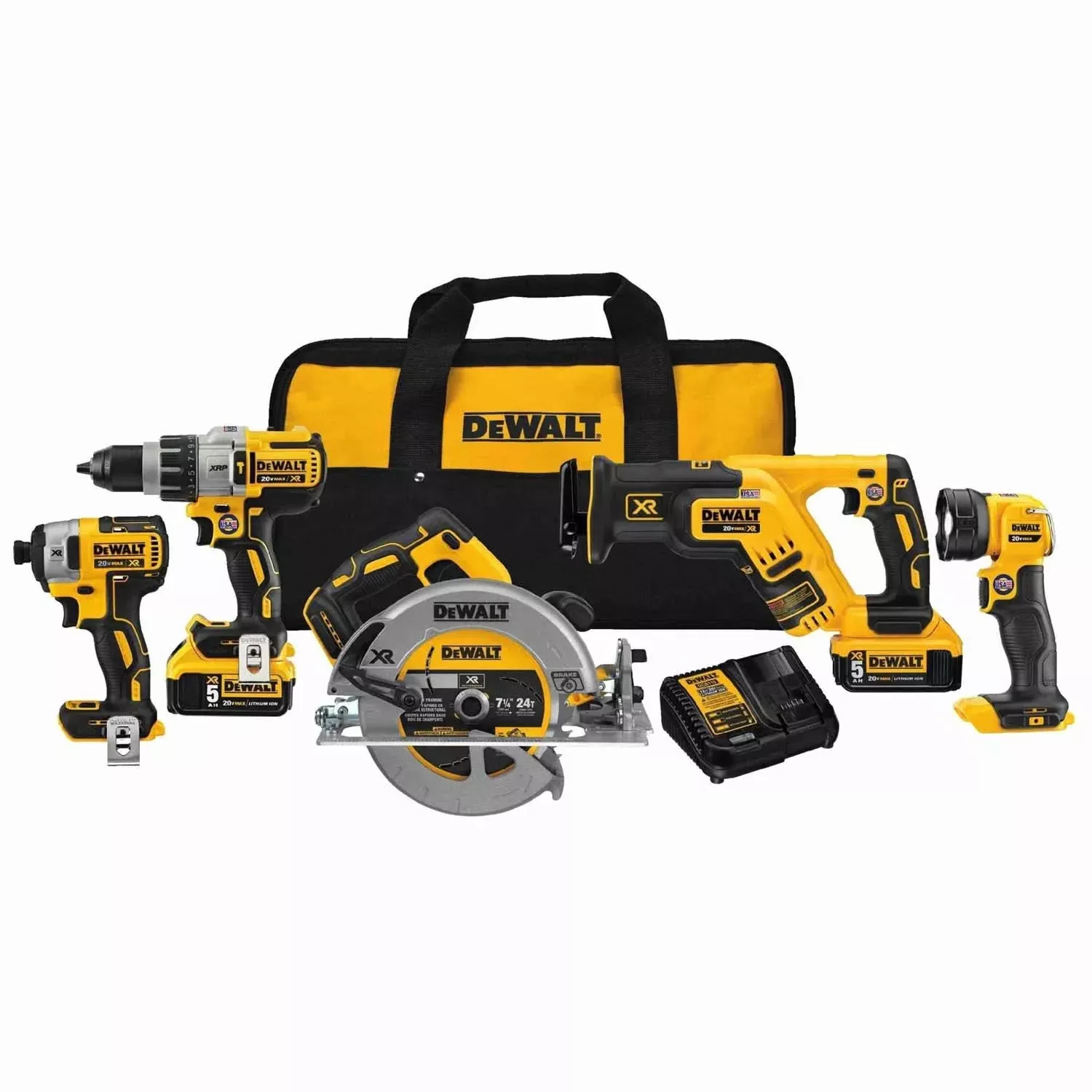 DeWalt DCK594P2 20V Max XR 5-Tool Combo Kit