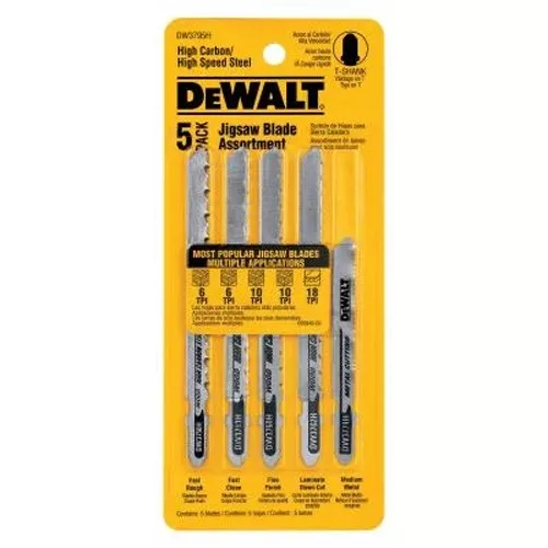 Dewalt Dw3795H 5-Piece Hcs/Hss Jig Saw Blade Set - T Shank (5)