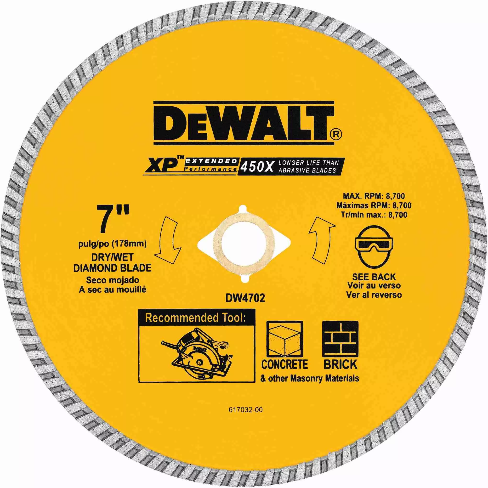 DeWalt DW4702 7 in. XP Turbo Diamond Blade
