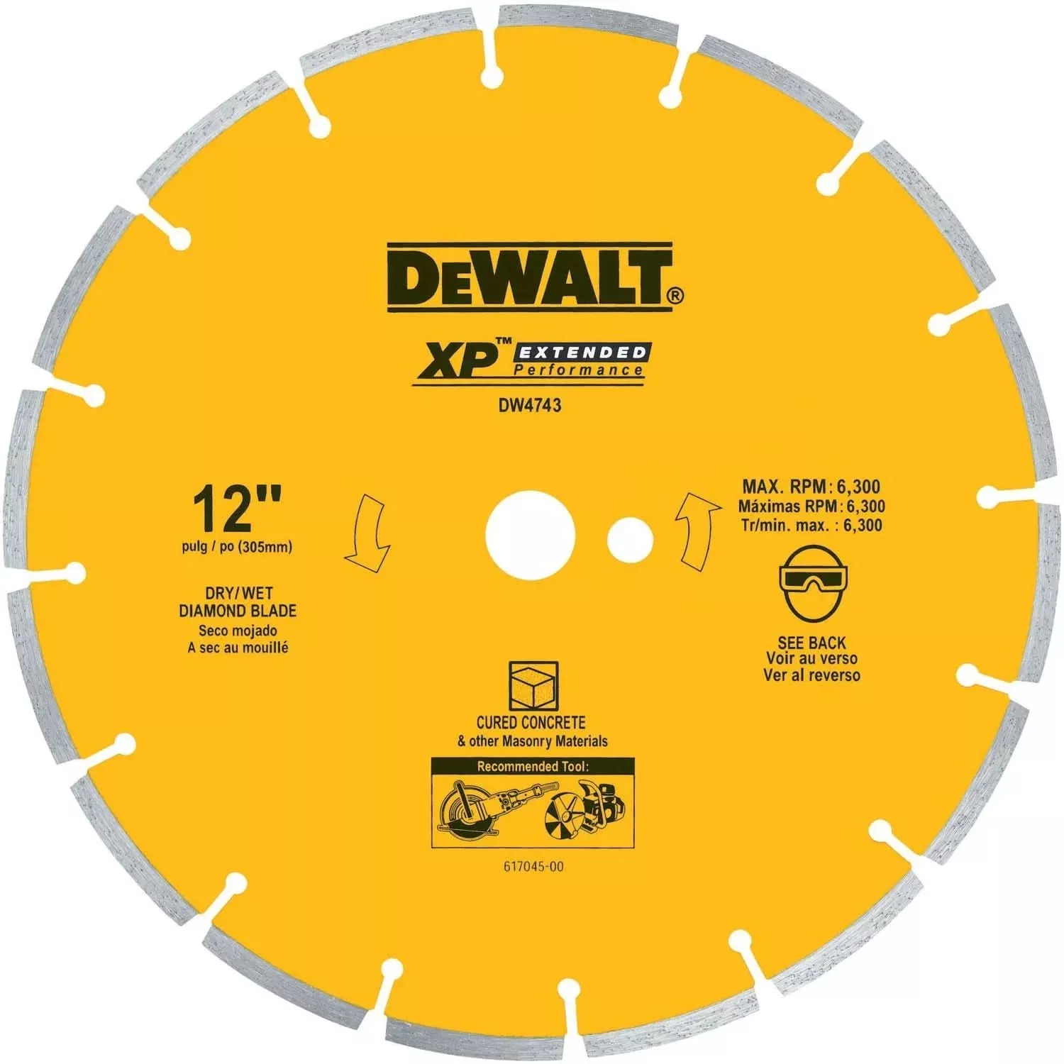 DeWalt DW4743 12 in. XP Cured Concrete Segmented Diamond Blade