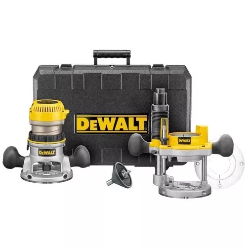 Dewalt Dw618Pk 2-1/4 Hp Evs Fixed Base / Plunge Router Combo Kit