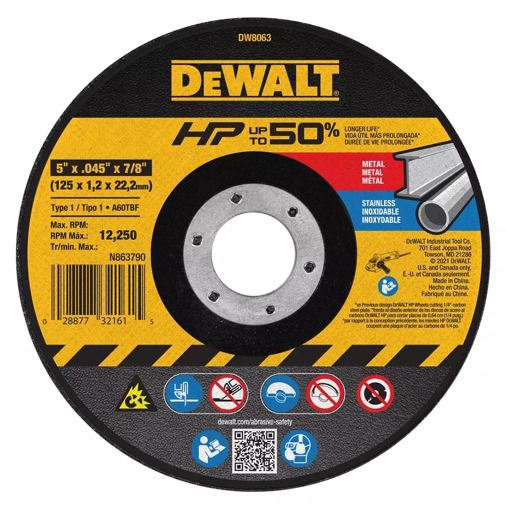 Dewalt Dw8062H 4-1/2 In. Diameter Cutting Wheel 10Pk