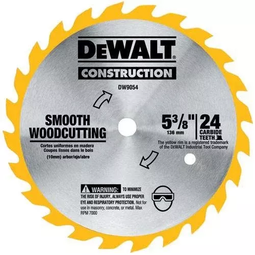 Dewalt Dw9153 6-1/2" 90T Vinyl/Paneling Cordless Saw Blade (5)