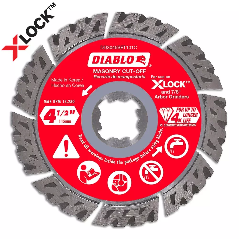 Diablo 4-1/2 in. Diamond Segmented Turbo Masonry Cut-Off with X-LOCK arbor DDX045SET101C