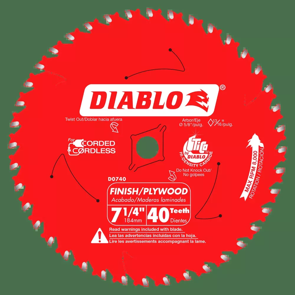 DIABLO 7-1/4" X 40 Tooth Finish Saw Blade