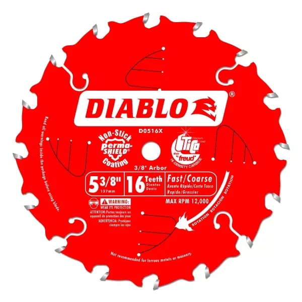 Diablo Tools 5-3/8" X 16-Teeth Fast Framing Trim Saw Blade For Wood