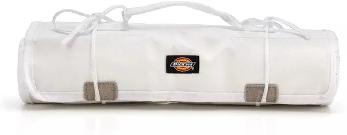 Dickies Large Paint Brush/Wrench Organizer Roll for Painters and Mechanics, 23 Tool Pockets, Durable Canvas Construction, White