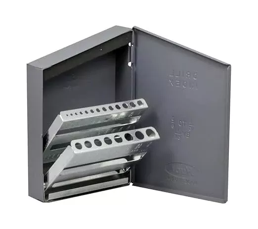 Drill America Drill Bit Index/Case, 1/16-3/8 by 64ths (21 Sizes), 10450, HUT21