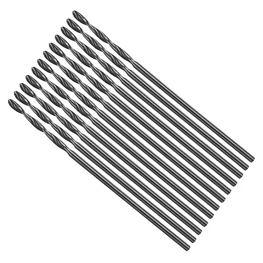 Drill Bit, 0.9mm Cutting Diameter, 4241 HSS Nitriding Black 118° Cutting Angle Versatile Jobber Bits - (Applications: for Drilling Plastic Wood Soft Metal), 12-Pieces