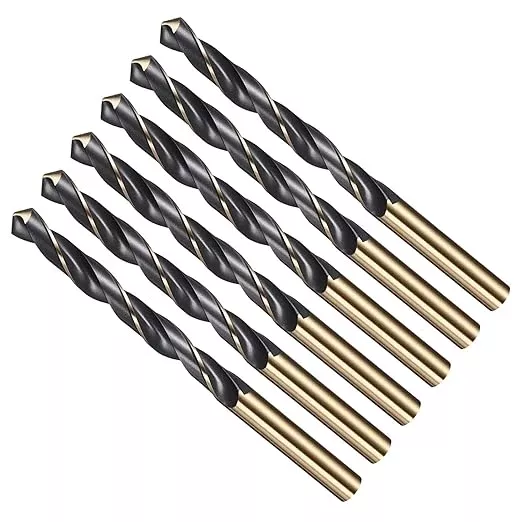 Drill Bit, 10mm Cutting Diameter, 4341 HSS Gold and Black 118° Cutting Angle Number Jobber Bits - (Applications: for Drilling Soft Metal Plastic Wood), 2-Pieces
