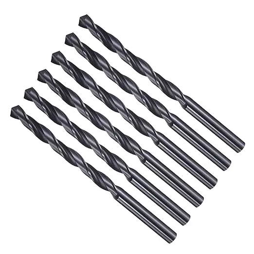 Drill Bit, 11/32" Cutting Diameter, 4241 HSS Nitriding Black 118° Cutting Angle Versatile Jobber Bits - (Applications: for Drilling Plastic Wood Soft Metal), 6-Pieces