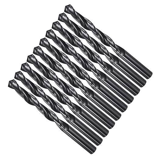 Drill Bit, 11mm Cutting Diameter, 4241 HSS Nitriding Black 118° Cutting Angle Versatile Jobber Bits - (Applications: for Drilling Plastic Wood Soft Metal), 10-Pieces
