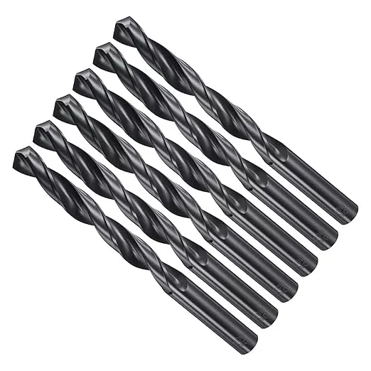 Drill Bit, 12mm Cutting Diameter, 4241 HSS Nitriding Black 118° Cutting Angle Versatile Jobber Bits - (Applications: for Drilling Plastic Wood Soft Metal), 10-Pieces