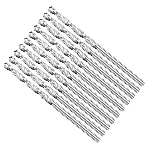 Drill Bit, 2.5mm Cutting Diameter, 4241 HSS 118° Cutting Angle Uncoated Bright Versatile Jobber Bits - (Applications: for Drilling Plastic Wood Soft Metal), 10-Pieces