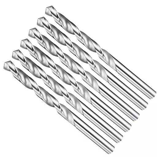 Drill Bit, 21/64" Cutting Diameter, 4241 HSS 118° Cutting Angle Uncoated Bright Versatile Jobber Bits - (Applications: for Drilling Plastic Wood Soft Metal), 6-Pieces