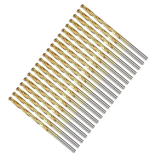 Drill Bit, 3/16" Cutting Diameter, 4341 HSS TiN Coated 135° Cutting Angle Jobber Bits - (Applications: for Drilling Soft Metal Plastic Wood), 10-Pieces