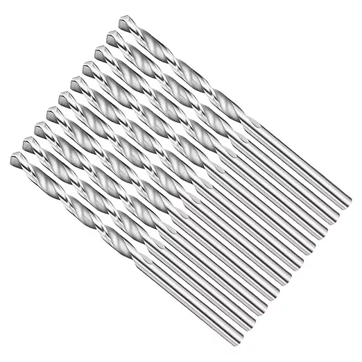 Drill Bit, 3.2mm Cutting Diameter, 4241 HSS 118° Cutting Angle Uncoated Bright Versatile Jobber Bits - (Applications: for Drilling Plastic Wood Soft Metal), 10-Pieces