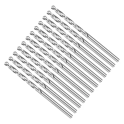 Drill Bit, 3/32" Cutting Diameter, 4241 HSS 118° Cutting Angle Uncoated Bright Versatile Jobber Bits - (Applications: for Drilling Plastic Wood Soft Metal), 12-Pieces