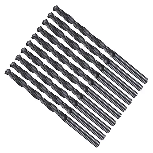 Drill Bit, 3.8mm Cutting Diameter, 4241 HSS Nitriding Black 118° Cutting Angle Versatile Jobber Bits - (Applications: for Drilling Plastic Wood Soft Metal), 10-Pieces