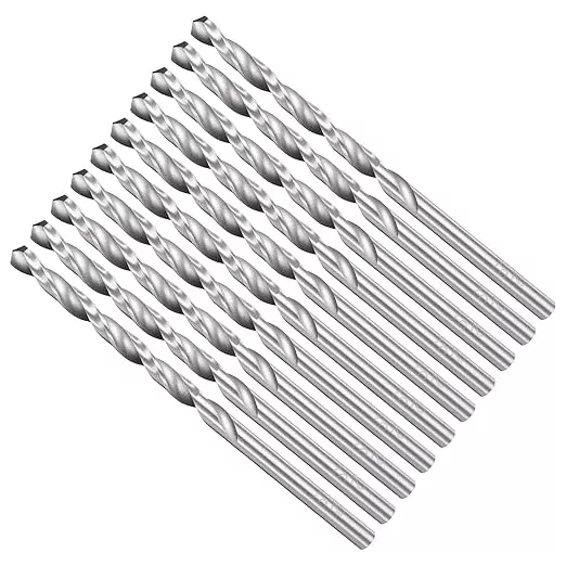 Drill Bit, 3mm Cutting Diameter, 4241 HSS 118° Cutting Angle Uncoated Bright Versatile Jobber Bits - (Applications: for Drilling Plastic Wood Soft Metal), 10-Pieces