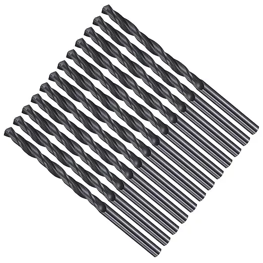 Drill Bit, 4.2mm Cutting Diameter, 4241 HSS Nitriding Black 118° Cutting Angle Versatile Jobber Bits - (Applications: for Drilling Plastic Wood Soft Metal), 12-Pieces