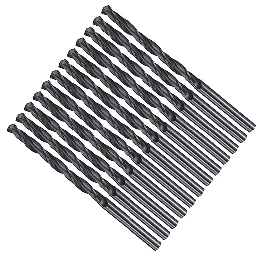 Drill Bit, 4.3mm Cutting Diameter, 4241 HSS Nitriding Black 118° Cutting Angle Versatile Jobber Bits - (Applications: for Drilling Plastic Wood Soft Metal), 12-Pieces