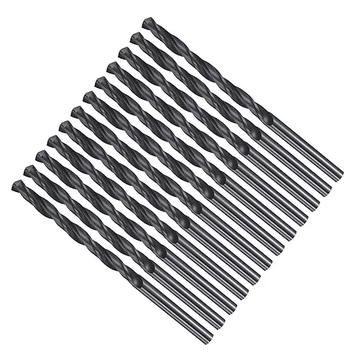 Drill Bit, 4.7mm Cutting Diameter, 4241 HSS Nitriding Black 118° Cutting Angle Versatile Jobber Bits - (Applications: for Drilling Plastic Wood Soft Metal), 12-Pieces