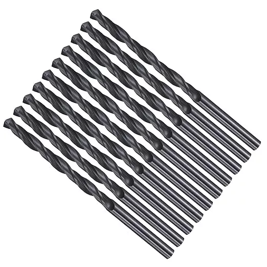 Drill Bit, 4mm Cutting Diameter, 4241 HSS Nitriding Black 118° Cutting Angle Versatile Jobber Bits - (Applications: for Drilling Plastic Wood Soft Metal), 10-Pieces
