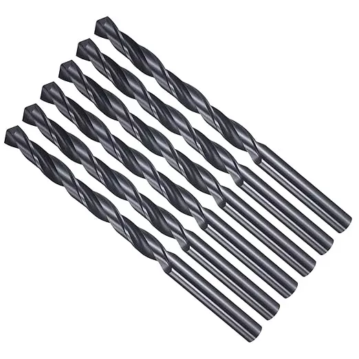 Drill Bit, 5/16" Cutting Diameter, 4241 HSS Nitriding Black 118° Cutting Angle Versatile Jobber Bits - (Applications: for Drilling Plastic Wood Soft Metal), 6-Pieces