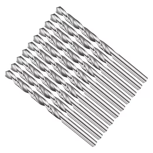 Drill Bit, 5.5mm Cutting Diameter, 4241 HSS 118° Cutting Angle Uncoated Bright Versatile Jobber Bits - (Applications: for Drilling Plastic Wood Soft Metal), 10-Pieces