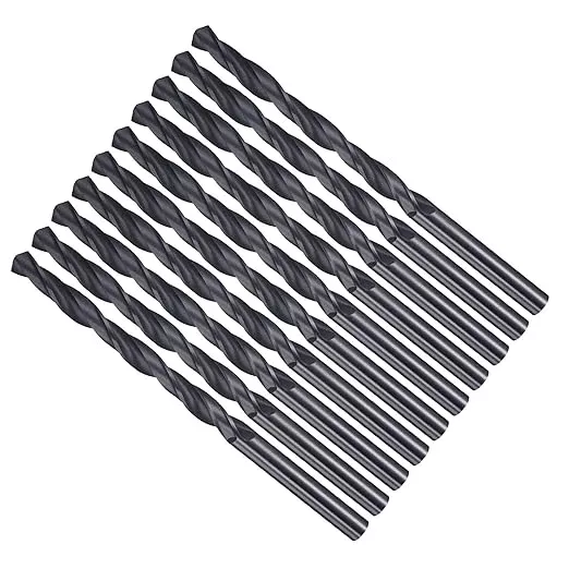 Drill Bit, 5mm Cutting Diameter, 4241 HSS Nitriding Black 118° Cutting Angle Versatile Jobber Bits - (Applications: for Drilling Plastic Wood Soft Metal), 12-Pieces