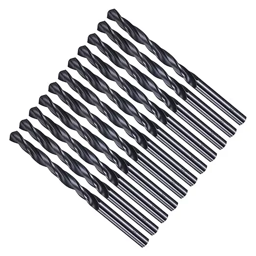 Drill Bit, 6.5mm Cutting Diameter, 4241 HSS Nitriding Black 118° Cutting Angle Versatile Jobber Bits - (Applications: for Drilling Plastic Wood Soft Metal), 10-Pieces
