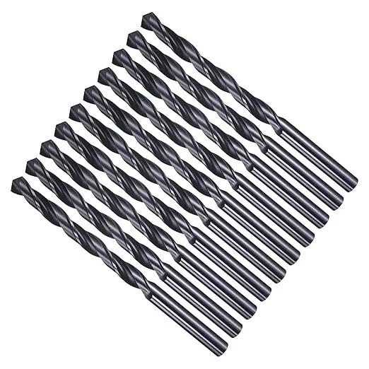 Drill Bit, 6.7mm Cutting Diameter, 4241 HSS Nitriding Black 118° Cutting Angle Versatile Jobber Bits - (Applications: for Drilling Plastic Wood Soft Metal), 10-Pieces