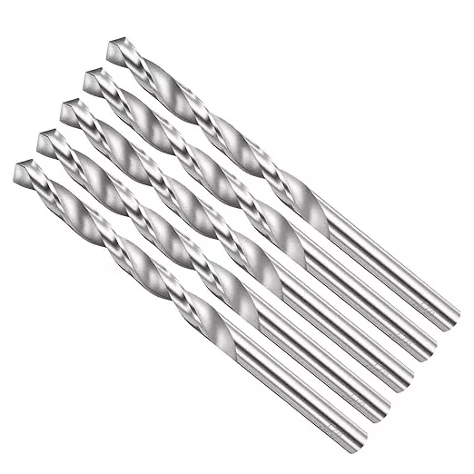 Drill Bit, 6.8mm Cutting Diameter, 4241 HSS 118° Cutting Angle Uncoated Bright Versatile Jobber Bits - (Applications: for Drilling Plastic Wood Soft Metal), 5-Pieces