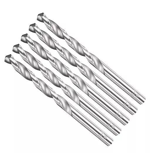 Drill Bit, 6mm Cutting Diameter, 4241 HSS 118° Cutting Angle Uncoated Bright Versatile Jobber Bits - (Applications: for Drilling Plastic Wood Soft Metal), 5-Pieces