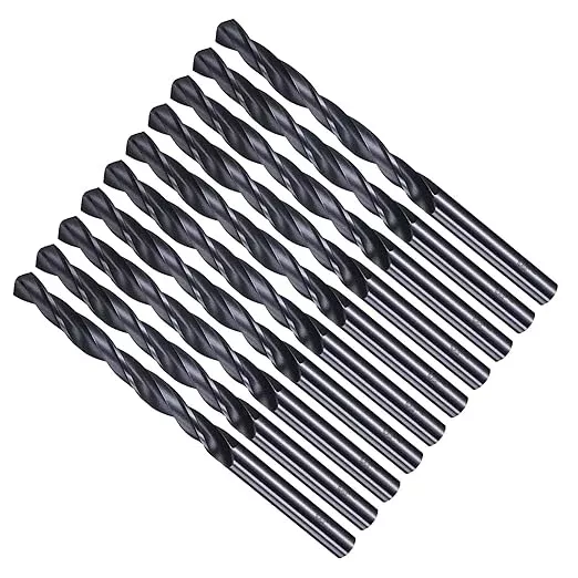 Drill Bit, 6mm Cutting Diameter, 4241 HSS Nitriding Black 118° Cutting Angle Versatile Jobber Bits - (Applications: for Drilling Plastic Wood Soft Metal), 10-Pieces