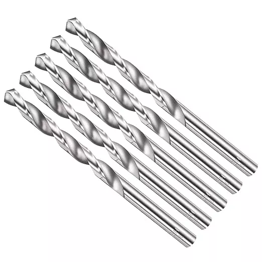 Drill Bit, 7mm Cutting Diameter, 4241 HSS 118° Cutting Angle Uncoated Bright Versatile Jobber Bits - (Applications: for Drilling Plastic Wood Soft Metal), 5-Pieces