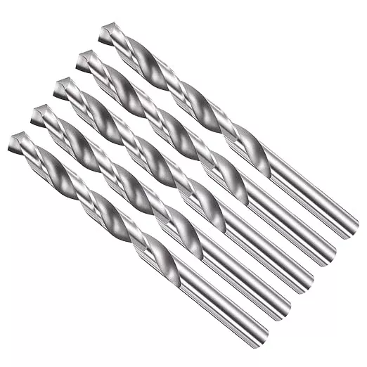 Drill Bit, 8.5mm Cutting Diameter, 4241 HSS 118° Cutting Angle Uncoated Bright Versatile Jobber Bits - (Applications: for Drilling Plastic Wood Soft Metal), 5-Pieces
