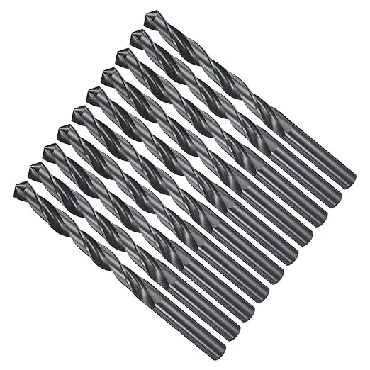 Drill Bit, 8mm Cutting Diameter, 4241 HSS Nitriding Black 118° Cutting Angle Versatile Jobber Bits - (Applications: for Drilling Plastic Wood Soft Metal), 10-Pieces