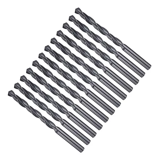 Drill Bit, 9/32" Cutting Diameter, 4241 HSS Nitriding Black 118° Cutting Angle Versatile Jobber Bits - (Applications: for Drilling Plastic Wood Soft Metal), 10-Pieces