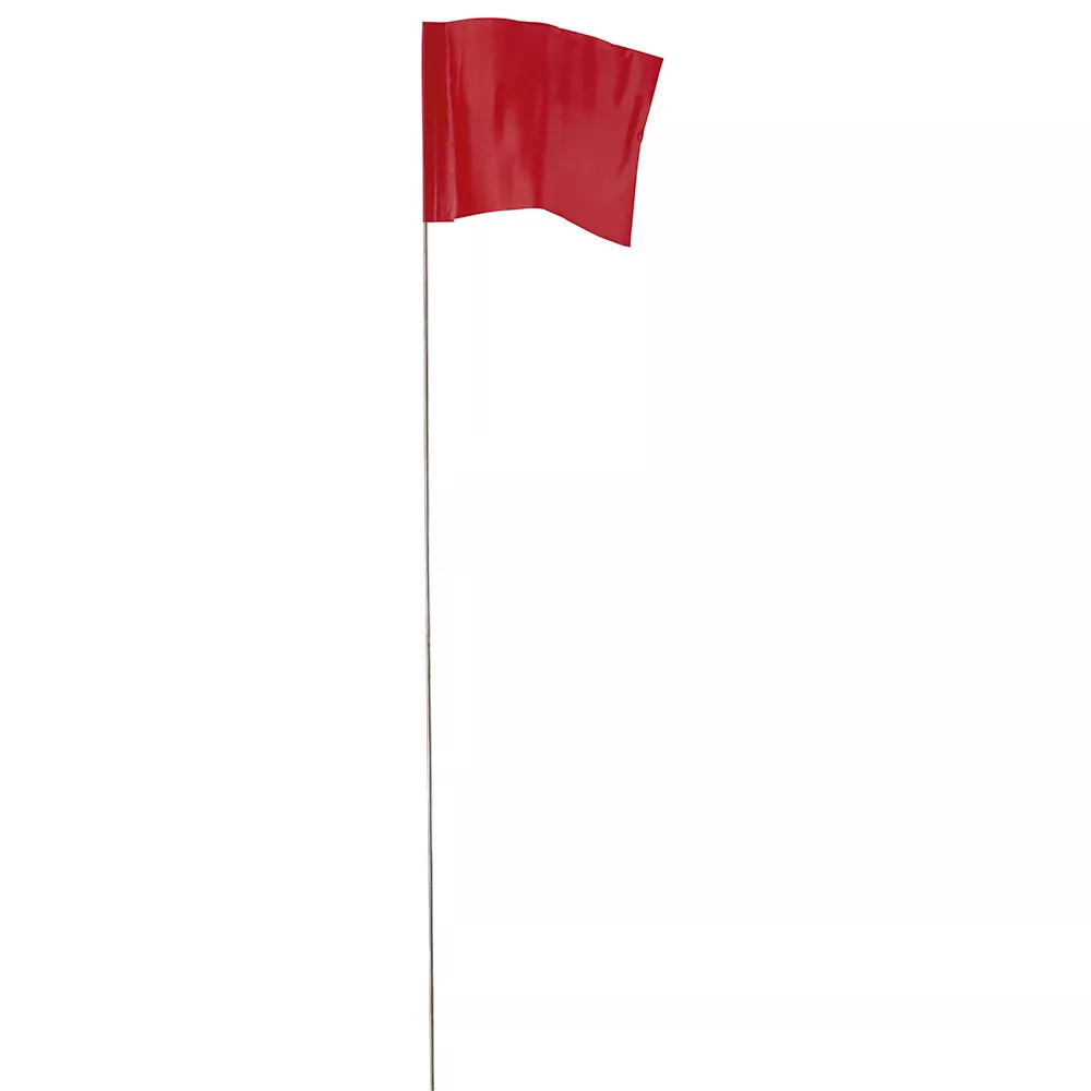Empire 3.5" x 2.5" Red Ground Marking Stake Flags 21" (5-Pack) 78-007