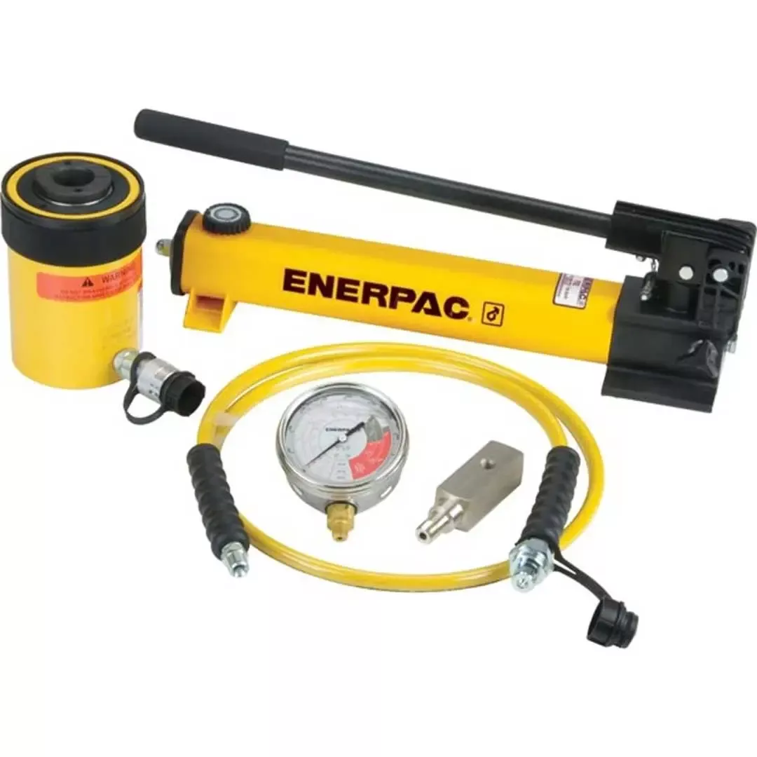 Enerpac 30 Ton, 2.5 in Stroke, Hollow Hydraulic Cylinder and Hand Pump Set SCH302H