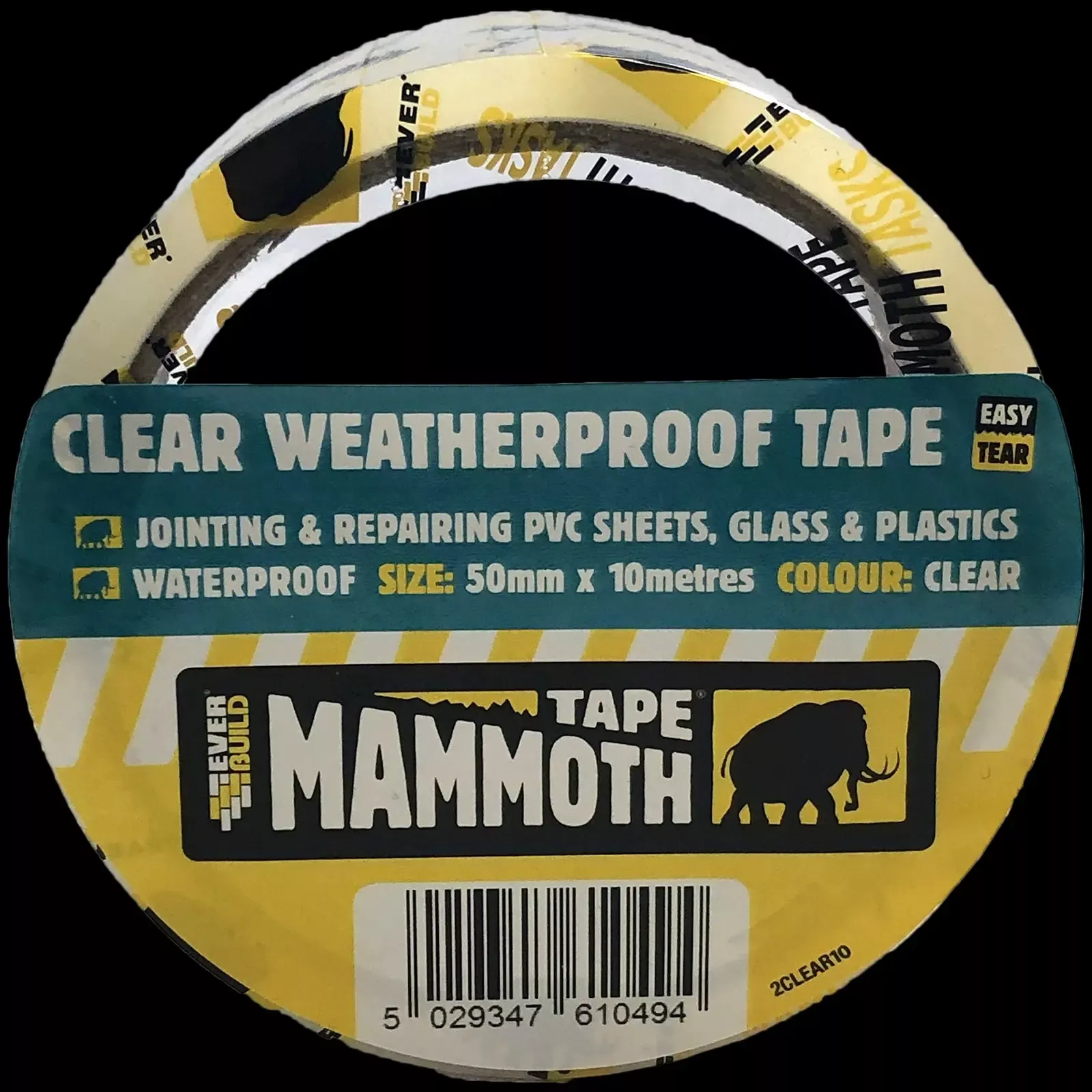 EverBuild Clear Weatherproof Tape Mammoth 50mm x 10m Easy Tear Waterproof